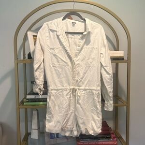 Cream long sleeve romper